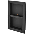 Shower Niche Recessed 40x60cm Double Shelf Black Tile Ready