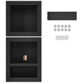Shower Niche 40.64x40.64cm & 40.64x50.8cm Triple Shelf Black