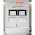 Shower Niche 40.6 x 61+40.6 x 61 cm Recessed Wall Organizer Bathroom