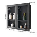 Shower Niche 40.6 x 61+40.6 x 61 cm Recessed Wall Organizer Bathroom