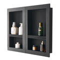 Shower Niche 40.6 x 61+40.6 x 61 cm Recessed Wall Organizer Bathroom
