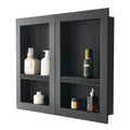 Shower Niche 40.6 x 61+40.6 x 61 cm Recessed Wall Organizer Bathroom