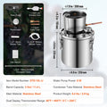 Moonshine Still 3 Gallon Alcohol Distiller Stainless Steel Water Pump