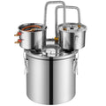 Alcohol Still 11.4L Stainless Steel Distiller Copper Coil Dual Condenser