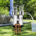 Alcohol Still 19L Stainless Steel Distiller Copper Coil Dual Condenser