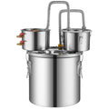 Alcohol Still 19L Stainless Steel Distiller Copper Coil Dual Condenser