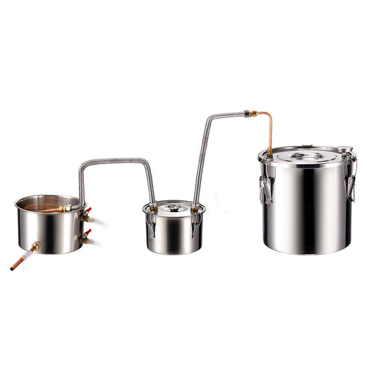 Moonshine Still Water Alcohol Distiller 5Gal w/Thumper Keg & 8W Water Pump