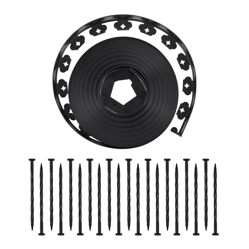 Landscape Edging, 3000 x 4 cm Plastic Garden Border Edging with 120 Spikes, No Dig, Flexible Lawn Edgings Roll, UV-Resistant Mini Fence Borders Pathway Edgings for Flower Beds Yard Paver