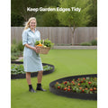 Landscape Edging, 2000 x 10 cm Plastic Garden Border Edging with 30 Spikes & 2 Ground Stakes, No Dig, Flexible Lawn Edgings Roll, UV-Resistant Mini Fence Borders for Flower Beds Yard Paver