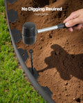 Plastic Garden Edging 2000x10cm 30 Spikes UV-Resistant Lawn Border