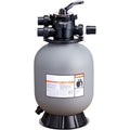 Sand Filter, 16-inch, 406.4mm, Up to 35 GPM Flow Rate, Above Inground Swimming Pool Sand Filter System with 7-Way Multi-Port Valve, Filter, Backwash, Rinse, Recirculate, Waste, Winter, Closed Functions