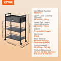 Salon Trolley Cart 3-Tier Rolling Storage Cabinet 4 Wheels Lockable