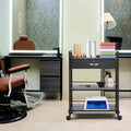 Salon Trolley Cart 3-Tier Rolling Storage Cabinet 4 Wheels Lockable