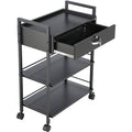 Salon Trolley Cart 3-Tier Rolling Storage Cabinet 4 Wheels Lockable