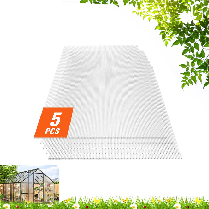 5x Polycarbonate Greenhouse Panels 2'x4' 0.32