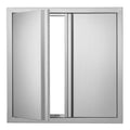 BBQ Access Door, 610x610 mm Double Outdoor Kitchen Door, Stainless Steel Flush Mount Door, Wall Vertical Door with Recessed Handles , for BBQ Island, Grilling Station, Outside Cabinet