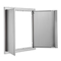 BBQ Access Door, 610x610 mm Double Outdoor Kitchen Door, Stainless Steel Flush Mount Door, Wall Vertical Door with Recessed Handles , for BBQ Island, Grilling Station, Outside Cabinet
