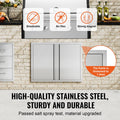 BBQ Access Door, 787x609 mm Double Outdoor Kitchen Door, Stainless Steel Flush Mount Door, Wall Vertical Door with Recessed Handles , for BBQ Island, Grilling Station, Outside Cabinet