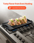 Cast Iron Reversible Grill Griddle 20x10 inch Portable Black