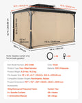Gazebo Curtains 10x10 4-Panel Outdoor Sidewall Khaki Zip Privacy