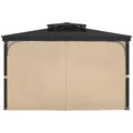 Gazebo Curtains 10x10 4-Panel Outdoor Sidewall Khaki Zip Privacy