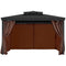 Gazebo Curtains 4-Panel 2840x2840mm Coffee Zipper Outdoor Sidewall