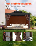 Gazebo Curtains 4-Panel 2840x2840mm Coffee Zipper Outdoor Sidewall