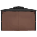 Gazebo Curtains 4-Panel 2840x2840mm Coffee Zipper Outdoor Sidewall