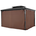 Gazebo Curtains 4-Panel 2840x2840mm Coffee Zipper Outdoor Sidewall