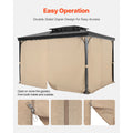 Gazebo Curtains Outdoor, 12' x 10' x 7.3' Gazebos, 4-Panel Sidewall Gazebo Privacy Curtains with Zippers, Outdoor Curtain Replacement for Patio Canopy, Only Curtain, Khaki