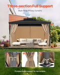 Gazebo Curtains 12' x 10' 4-Panel Outdoor Privacy Khaki Zippers