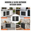 BBQ Access Door, 788x610 mm Double Outdoor Kitchen Door, Cold Plate Flush Mount Door, Wall Vertical Door with Handles, for BBQ Island, Grilling Station, Outside Cabinet