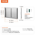 BBQ Access Door 838x558mm Stainless Steel Flush Mount Outdoor