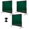 Welding Screen with Frame, 3-Panel 1.74 x 2.34m Welding Curtain Screen, Flame-Resistant Vinyl Protection Screens with 12 Wheels & 6-Level UV Protection for Workshop/Industrial Use, Dark Green