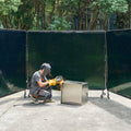 Artiss 3-Panel Welding Screen 1.74x2.34m Flame-Resistant Dark Green