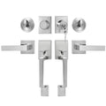 Double Door Handle Set Satin Nickel Square Lever Heavy Duty