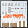 Double Door Handle Set Satin Nickel Square Lever Heavy Duty