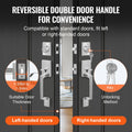 Double Door Handle Set Satin Nickel Square Lever Heavy Duty