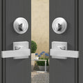 Double Door Handle Set Satin Nickel Square Lever Heavy Duty