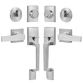 Double Door Handle Set Satin Nickel Square Lever Heavy Duty