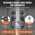 Double Door Handle Set Matte Black Square Lever Heavy Duty