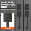 Double Door Handle Set Matte Black Square Lever Heavy Duty
