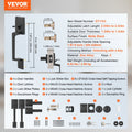 Double Door Handle Set Matte Black Square Lever Heavy Duty