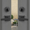 Double Door Handle Set Matte Black Square Lever Heavy Duty