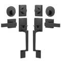 Double Door Handle Set Matte Black Square Lever Heavy Duty
