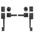 Double Door Handle Set Matte Black Square Lever Heavy Duty