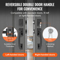 Double Door Handle Set Matte Black Arched Lever Heavy Duty Lock