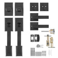 Double Door Handle Set Matte Black Arched Lever Heavy Duty Lock