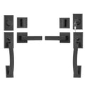 Double Door Handle Set Matte Black Arched Lever Heavy Duty Lock
