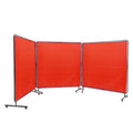 Welding Screen 6x6 3 Panel Flame-Resistant Vinyl Curtain 12 Swivel Wheels